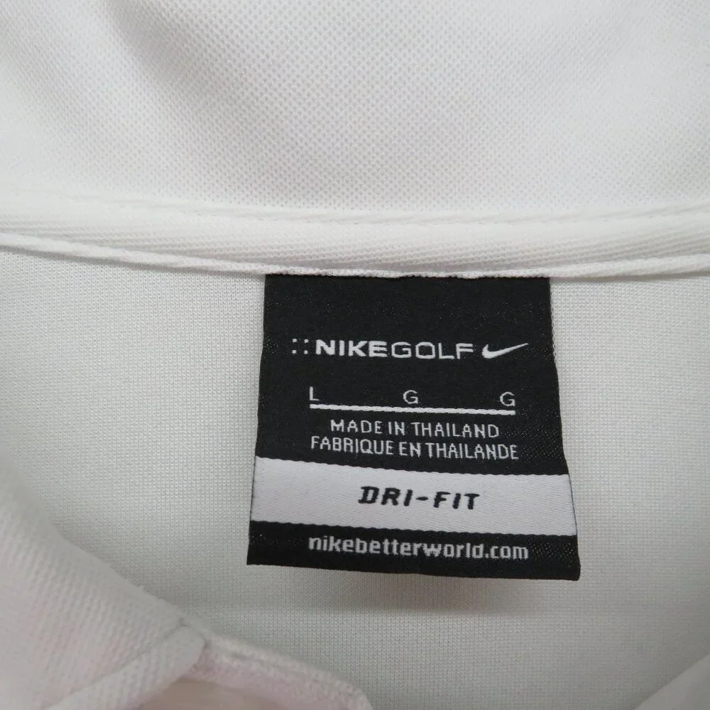 Nike Polo Shirt Mens‎ Size Large Dri Fit White Arkansas Razorback Golf